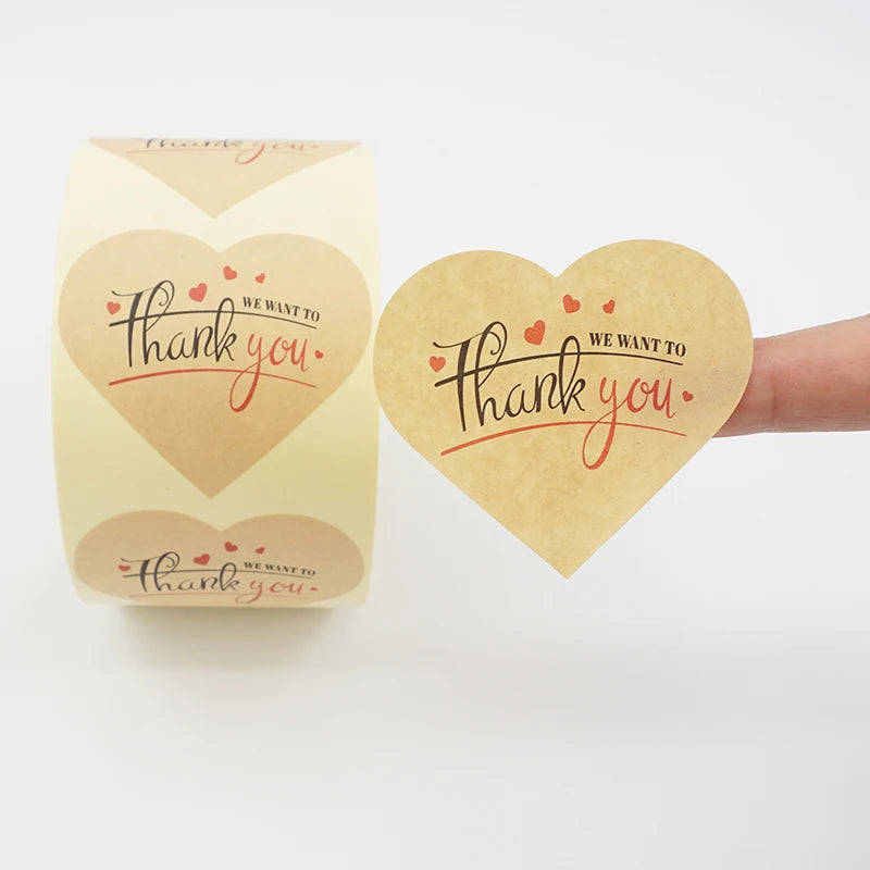 Skyline Wholesale Custom Packaging Waterproof Self Adhesive Kraft Roll Thank You Sticker