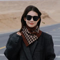 Women Winter Warm Windproof Neck Protection Neck Cover Korean Fashion Knitted Plaid Triangle Scarf