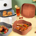 Food Grade BPA-Free Thick Reusable Silicone Oven Baking Tray Easy Clean Air Fryer Liner for Fried Pizza & Chicken Basket Baking
