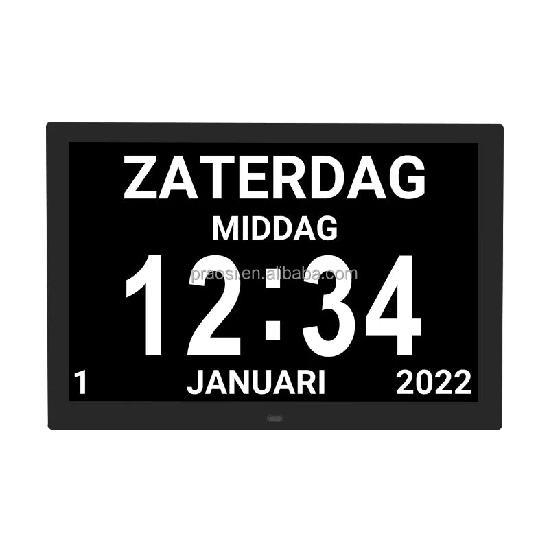 Pros 15 Inch Medication Reminder Digital Calendar Dementia Clock Day Date Time Seniors Elderly Impaired Vision Memory Loss Clock