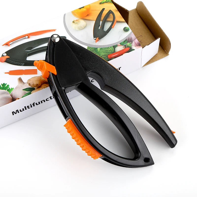 Kitchen Gadget 3 in 1 Multi Tool Garlic Press Crusher Vegetable Peeler Meat Hammer