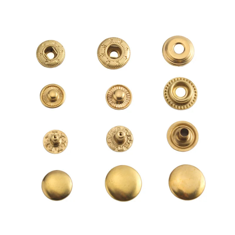 50 Sets/Batch Brass Snap Button 633/831/201 Handmade DIY Leather Hardware Snap Button Accessories