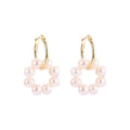 2023 NEW Fashion Pearl Earrings Jewelry 925 Sterling Silver 18K Gold Plated Pearl Drop Hoop Earrings for Women