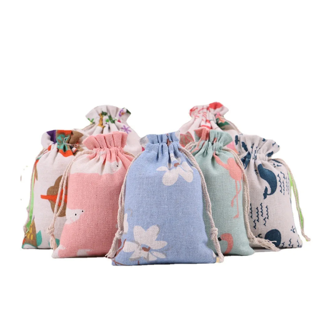 Wholesale Promotional Printed Multiple Colors Blank Cotton Drawstring Makeup Cosmetic Bag Drawstring Gift Bag