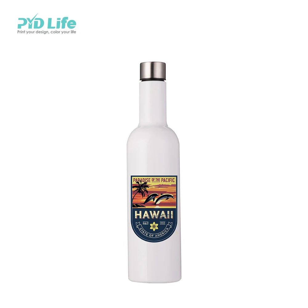 PYD Life Wholesale Hot Sale 25 OZ 750ML White Sublimation Stainless Steel Vacuum Insulated Blank Wine Water Bottle