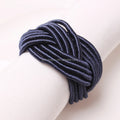 Wholesale Handmade Wedding Purplish Blue Woven Napkin Ring