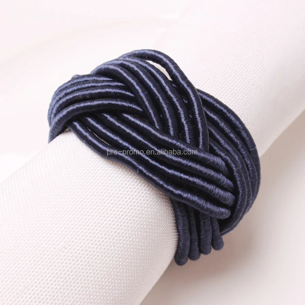Wholesale Handmade Wedding Purplish Blue Woven Napkin Ring