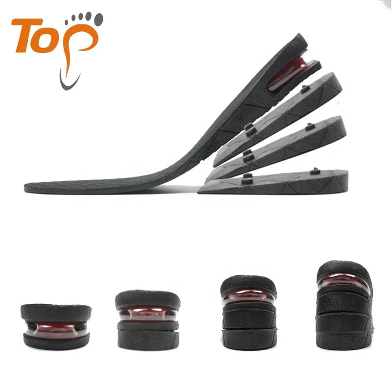 Factory 4lay7.5cm Pu Breathable Hight Boosting Increasing Invisible Heel Insole air Cushion Shoe Lift Height Increasing Insoles
