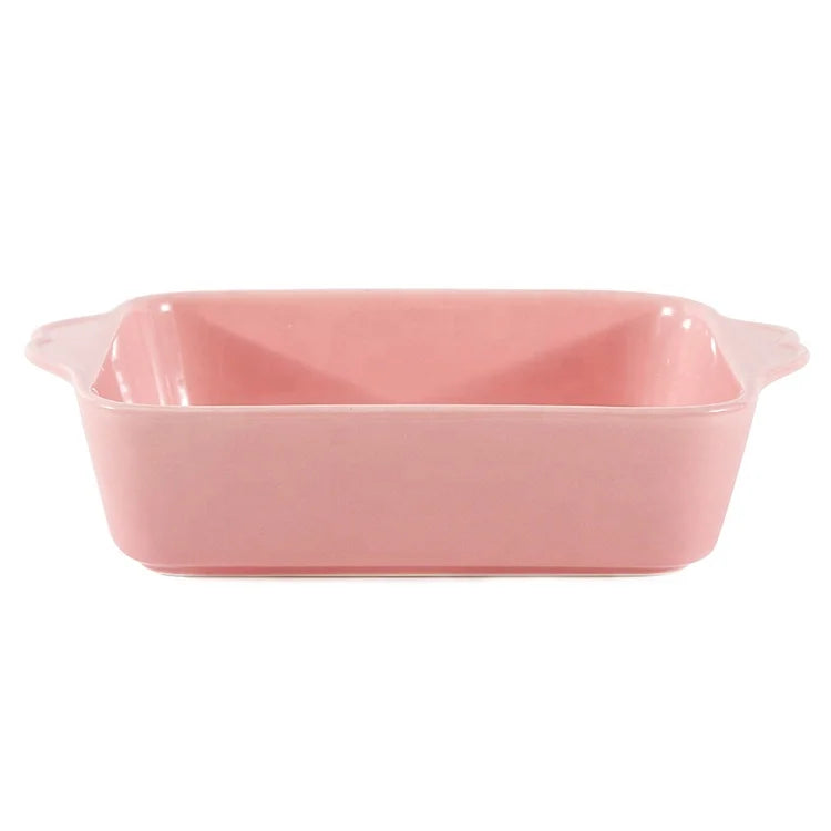 Rectangle Bakeware Trays American Cheese Baking Oven Bread Pan Ceramic Baking Tray with Handle