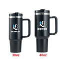 BORGE Custom Logo 30oz 40oz Reusable 304 Stainless Steel Flasks Car Coffee Tumbler With Handle and Straw