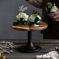 Wooden Cake Stand Tall Solid Wood Cake Plate European Wedding Party Dessert Display Stand Tray Cake Stand