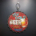 Vintage Beer Bottle Cap Shape Tin Sign Bar Wall Decor Beer Cap Metal Tin Sign Advertisement Poster for Wall Hanging Decorative