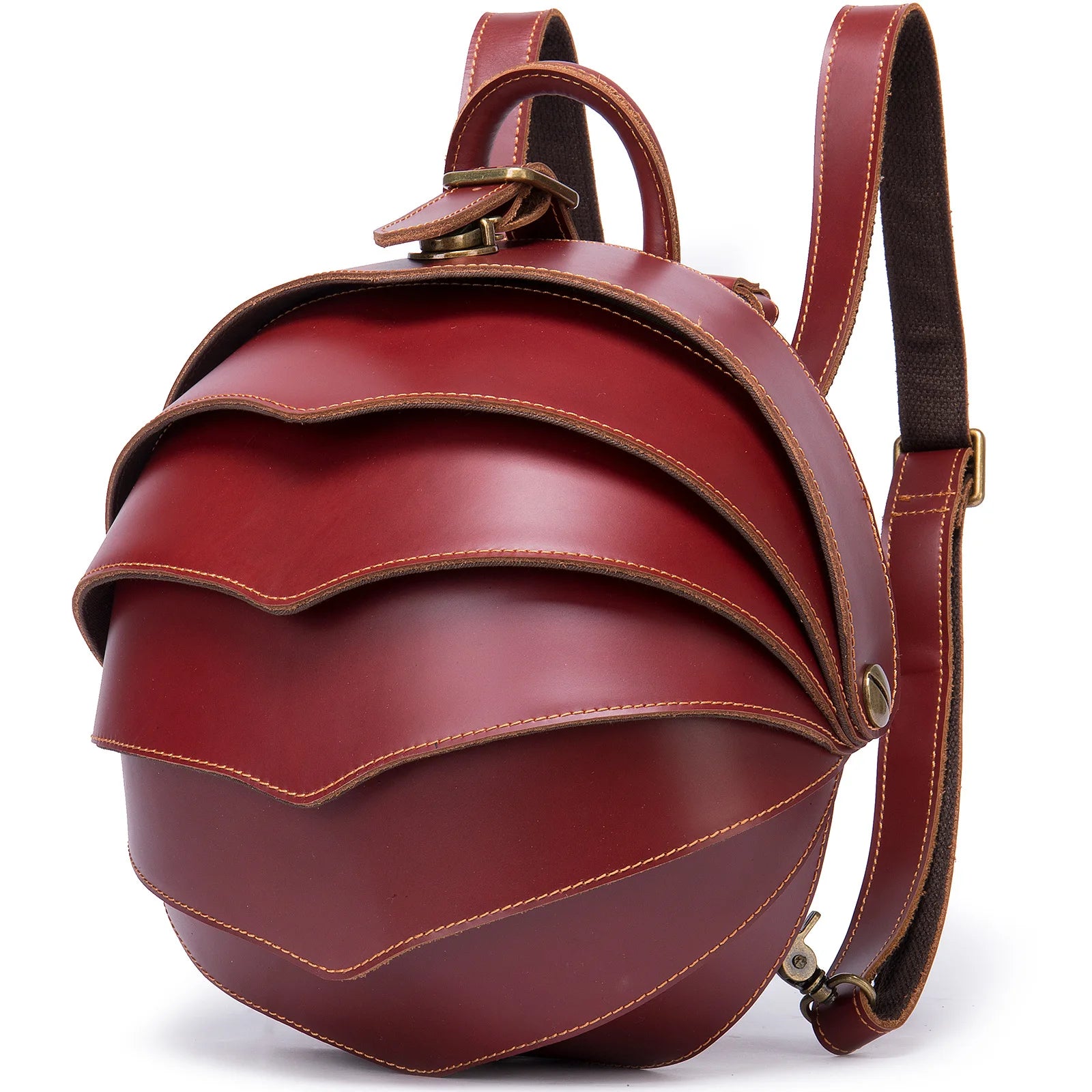 Genuine Leather Women Backpack Large Capacity Bag Crazy Horse Leather Beetle-shaped Backpack Special Designed Bag for Men
