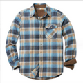 Spring and Autumn New Men's Color Matching Plaid Printed Shirt Cardigan Lapel Long Sleeve Plaid Shirt