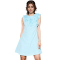 Summer New Hot Selling Elegant Handmade Floral Decoration Solid Color Sleeveless A-Line Dress