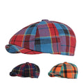 Cotton Spring Summer Patchwork Plaid Newsboy Caps Flat Peaked Cap Men and Women Painter Beret Hats