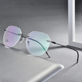 Wholesale Ultralight Titanium Alloy Rimless Glasses Frame Square Myopia Prescription Eyeglasses Frames Men Women