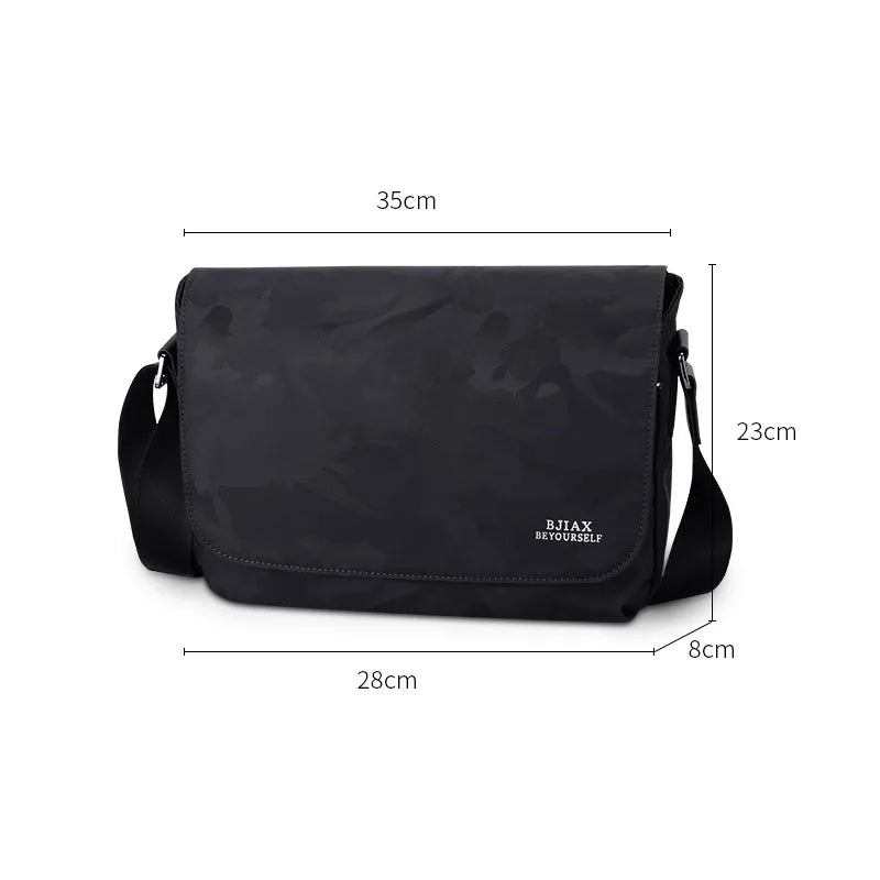 Black Camo Nylon Waterproof Anti-Theft Lightweight Luxury Single Shoulder Sling Messenger Bag Fashion Crossbody Bags