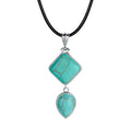 Natural Stone Pendant Charm Mixed Style Drop Pendant Turquoise Agate Crystal Stone Necklace for Women Jewelry