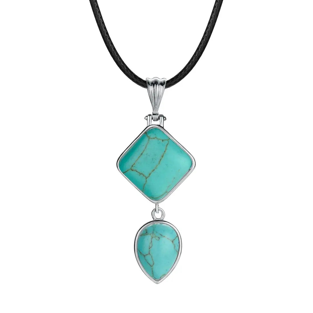 Natural Stone Pendant Charm Mixed Style Drop Pendant Turquoise Agate Crystal Stone Necklace for Women Jewelry