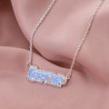 New Design Color Font Stainless Steel Diamond Necklaces DIY Personalized Girl Mother Enamel Letter Name Necklace