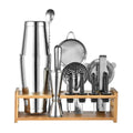12-Piece Bar Set Stainless Steel Cocktail Shaker Set with Stylish Bamboo Stand Perfect for Home Bar Tools Bartender Tool