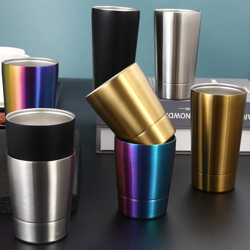 Eco Friendly Excellent Quality Fine Polishing Stainless Steel 304 Double Wall Drink Beer Water Glass Cup