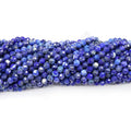 Wholesale Faceted Lapis Lazuli Cutting Round Natural Stone Beads for DIY Jewelry Making 6mm 38cm