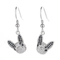 Pure Silver 925 Cute Doggy Dangle Earrings with Hook Ear Jewelry for Women and Kids
