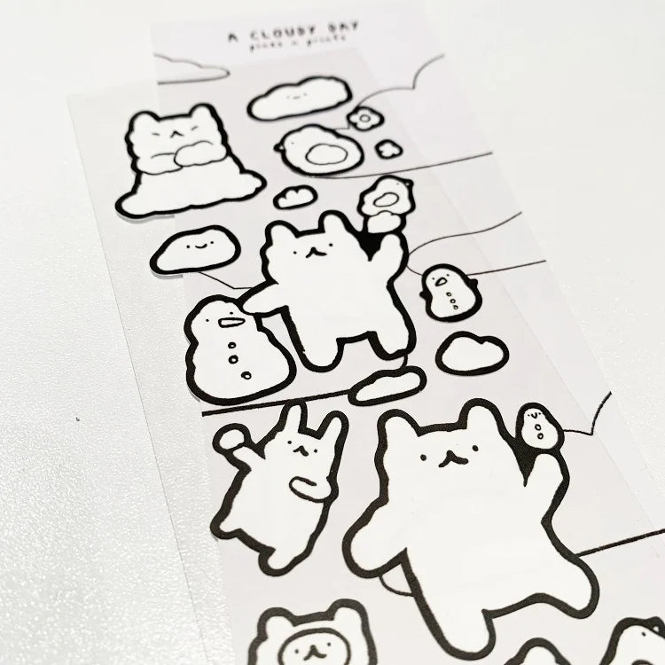 Custom Matte Clear Korean PVC Sticker Paper Vinyl Sheets With Clear Backing White Base