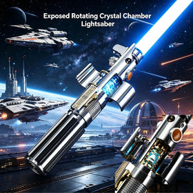 Anakin Skywalker Lightsaber EP3 with Rotating Crystal Chamber Neopixel Smooth Swing Proffie Metal Hilt Collectible Laser Sword