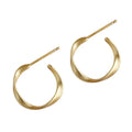 EDY053 Wholesale S925 Sterling Silver With 18K Gold Plated Fine Jewelry Fashionable Twisted Stud Earrings Hoop Earrings