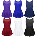Rhinestone Tulle Ballet Gymnastics Leotard Girls Figure Skating Dress