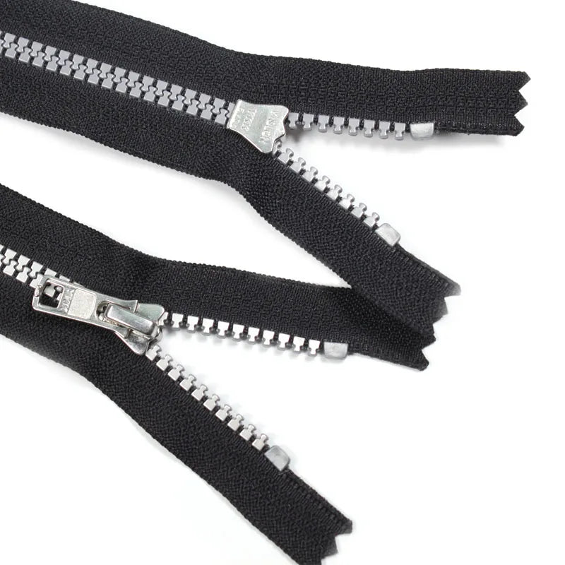 Factory Wholesale Fashion Chunky Carbon Fiber Zippers Custom Open End Tank Teeth Metal Jeans Zipper for Clothing Accessories
