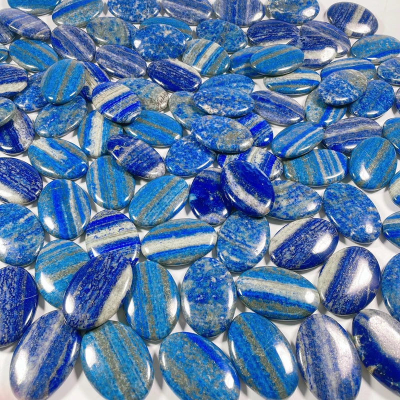 Hongzhuo Natural Crystal Reiki Healing Oval Shape Lapis Lazuli Stones for Sale