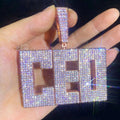 Hip Hop Custom Hip Hop Name Pendant Personalized Iced Out Regular Script Square Letter Pendant Necklaces