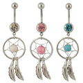 Hot Selling Dream Chaser Belly Dance Jewelry Leaves Pendant Dreamer Catcher Navel Rings Fashion Women Body Piercing Jewelry