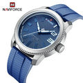 NAVIFORCE 9202T SWBE Fashion Business Calendar Watches Men Luxury Gel Belt Analog Quartz Wrist Watch Relogio