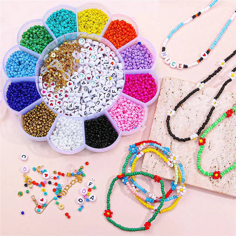JC Crystal 6000 Pcs 3mm Seed Beads Tool Set Glass   Opaque Neon Pastel Mini Seed Beads Set for Jewelry Making