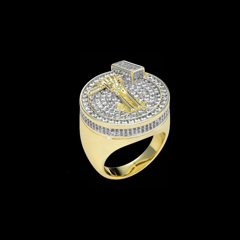 Luxury Diamond Stylish Birthday Gift Brass Men's Ring for the Modern Gentleman