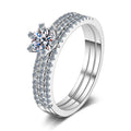 Multilayer Detachable Shining GRA Diamond Moissanite Ring 925 Sterling Silver Ring Wedding Jewelry
