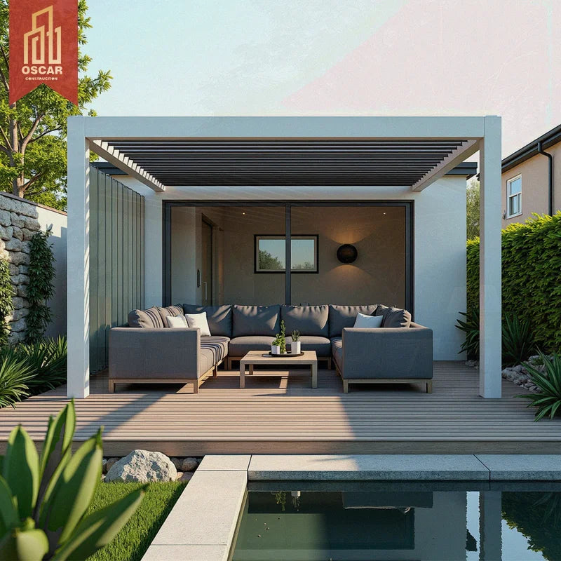 Wholesale Price Customized Modern Design Motorized Aluminum Louvered Pergola Garden Patio Backyard Outdoor Use Pergola MegaBDM