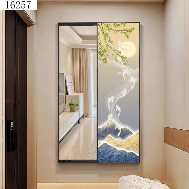 Modern Minimalist Porcelain Mirror Painting Designs New Art Deco Style with Mirror Crystal for Decorative Use