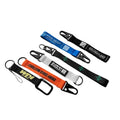 Custom Logo Eco-friendly Durable Wrist Lanyard Keychain with Carabiner Hook Silk Screen Printing Polyester Material