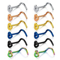 Fashion 316L Surgical Steel  Heart Nostril Piercing Jewelry S Pole Nose Piercing Jewelry Heart Shape Nose Rings Studs