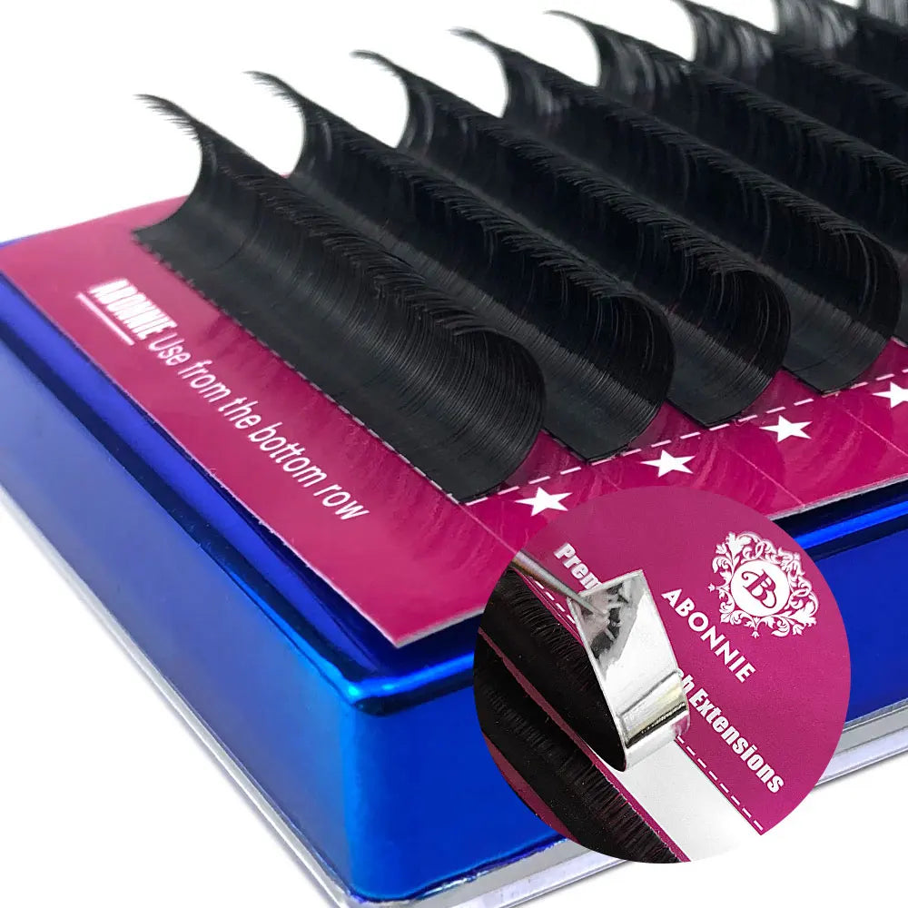 Abonnie Wholesale Cashmere 0.03 0.05 Individual Lash Extension Premium Matte Dark Black Private Label Volume Eyelash Extension