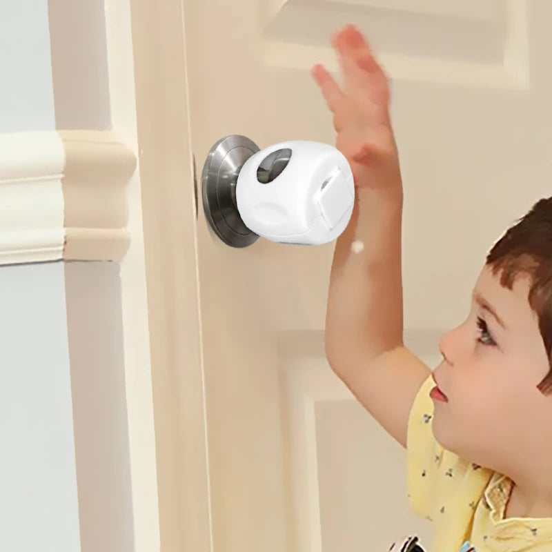 White Eco-Friendly PP Material Baby Safety Round Shape Door Knob Cover Multi-Purpose for Home and Office Use