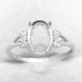 Sterling Silver 7*9mm Semi Mount Ring Frame Empty Blank Support Claw Setting S925 Base Holder Without Center Stone for DIY Inlay