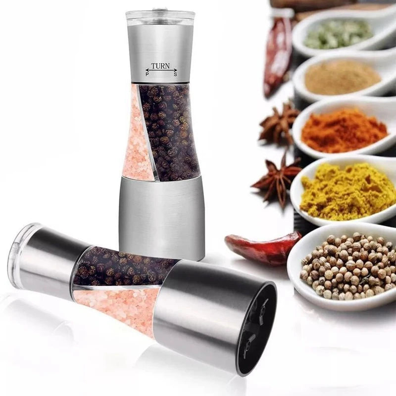 Wholesale Eco-Friendly Gravity 2-in-1 Dual Mill Shaker Adjustable Coarseness Ceramic Rotor Kitchen Manual Salt Pepper Grinder