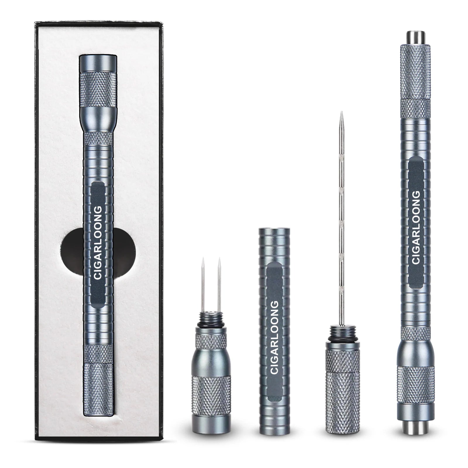 CIGARLOONG Classic Multifunctional Zinc Alloy Portable Cigar Drill 3-in-1 Cigar Needle with Gift Packaging Smoking Accessories